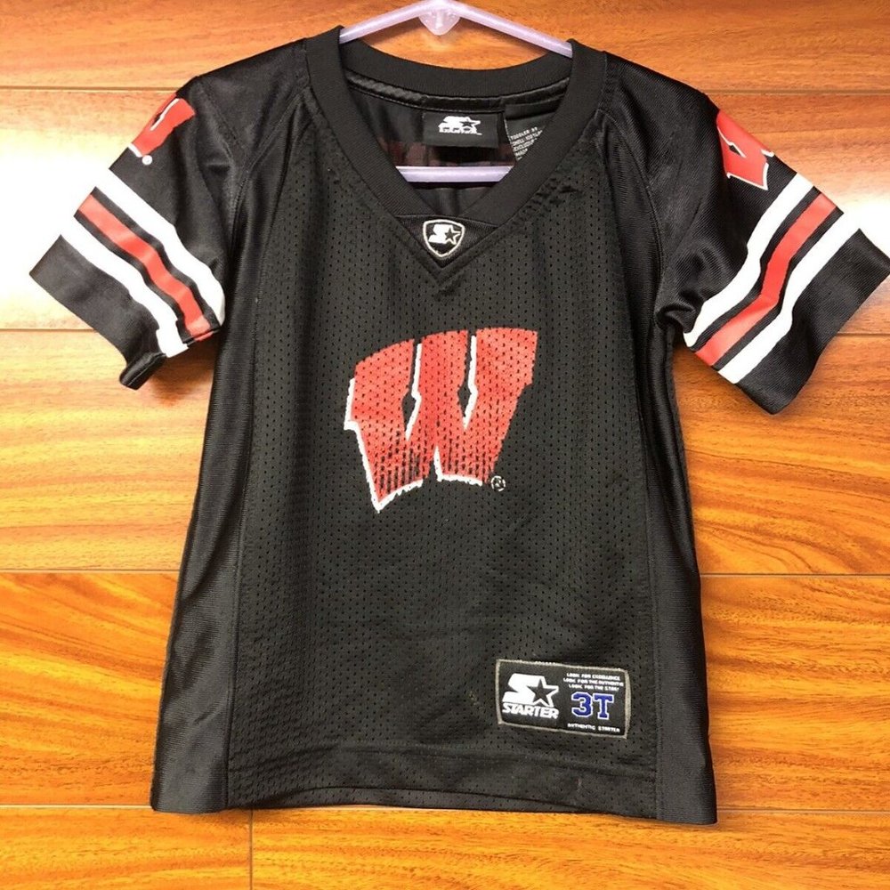Starter Wisconsin Badger Football Jersey Black Toddlers Size 3T